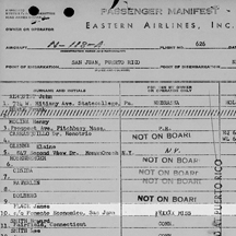 Eastern Airlines #626 Manifest Eastern Airlines #626 Manifest